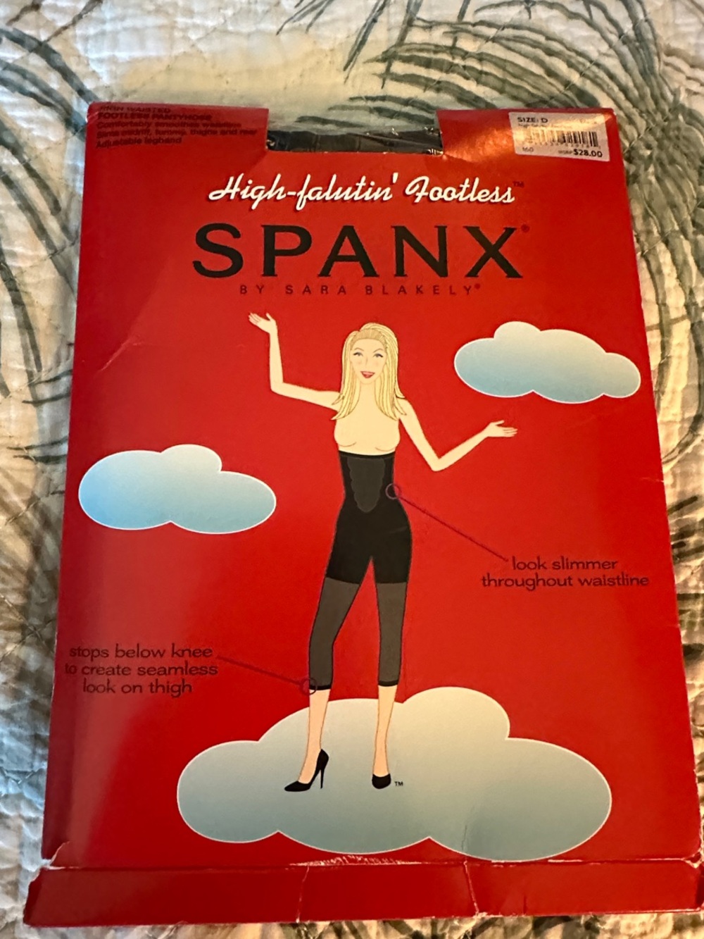SPANX Footless Shaping Capris Packaging — Red and Black